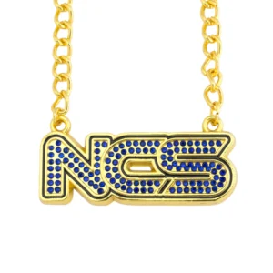 NCS24 TINY STONE CHAIN GOLD/BLUE