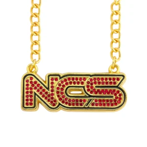 NCS24 TINY STONE CHAIN GOLD/RED